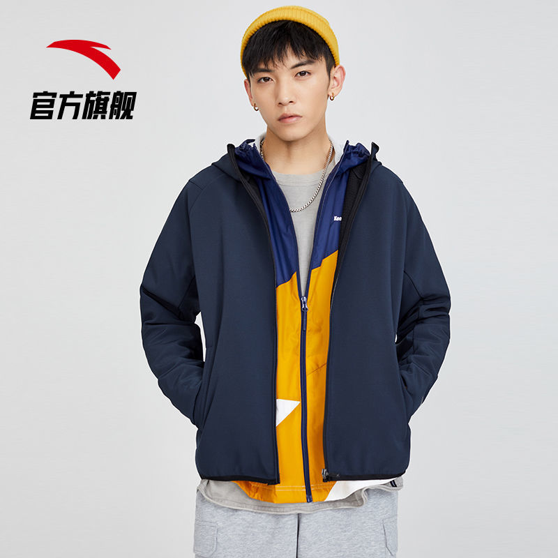 105866-安踏运动外套男士201秋冬加绒冲锋衣休闲连帽保暖夹克梭织防风衣-详情图