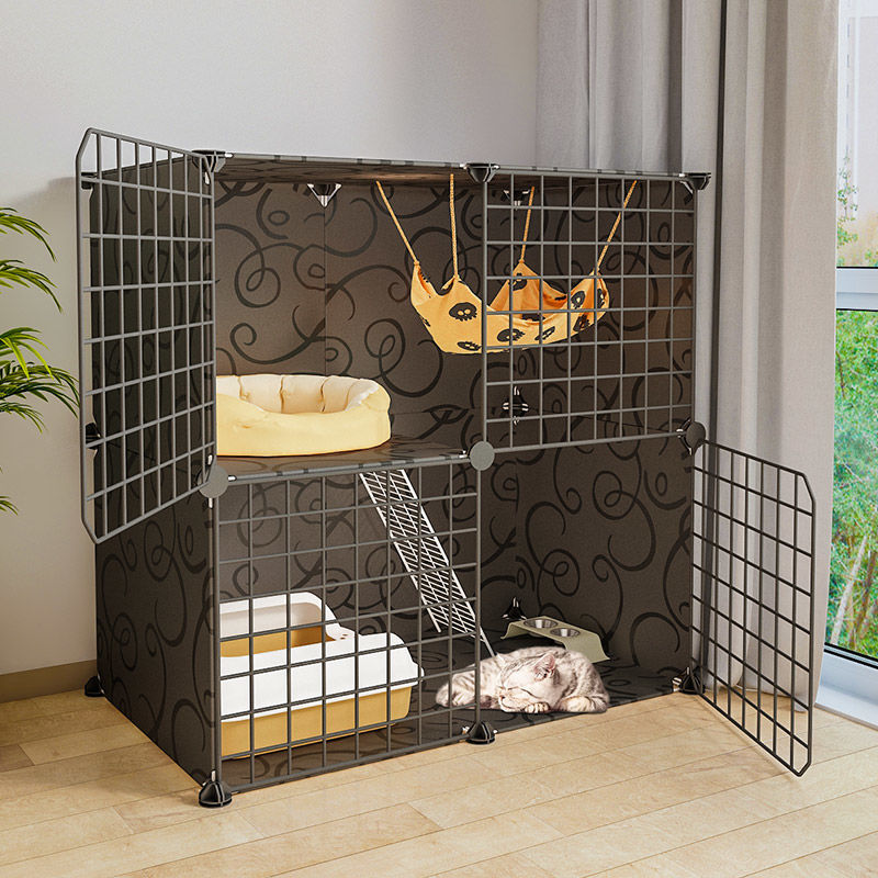 猫笼子家用室内猫咪别墅超大自由空间带厕所一体小型两层猫屋幼猫