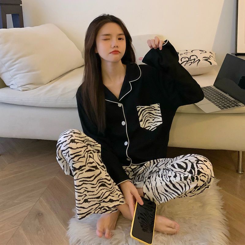 高檔睡衣女春秋款長袖棉質可愛網紅ins學生秋冬季外出家居服套裝
