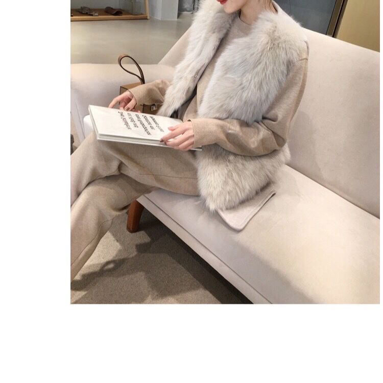 Fur vest 2022 new autumn and winter Korean version imitation fox woolen vest furry thin short coat women's clothing
