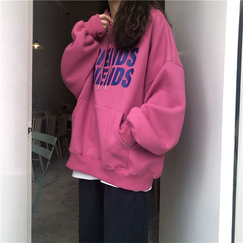 75906-卫衣加厚连帽秋季韩版2021新款潮小个子宽松长袖学生显瘦上衣女装-详情图