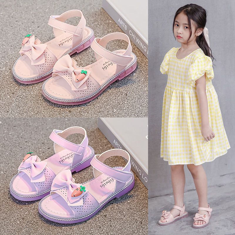 女童凉鞋2022夏季新款韩版儿童时尚公主凉鞋小女孩学生宝宝软底鞋