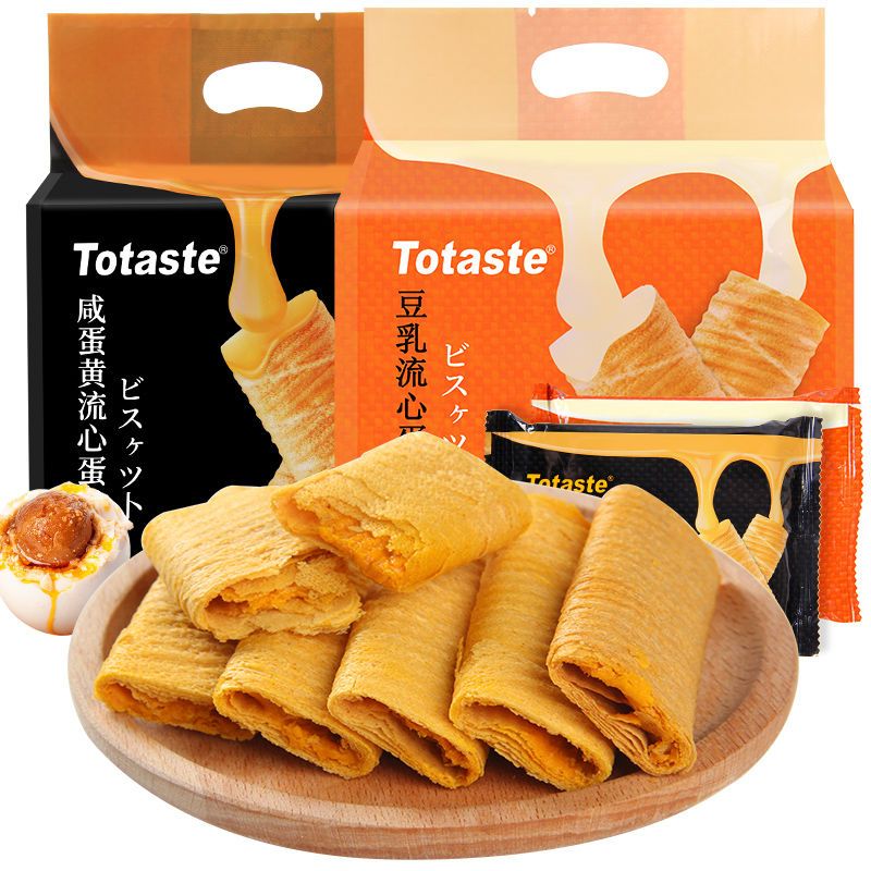 106321-土斯Totaste咸蛋黄流心蛋卷饼干咸蛋黄豆乳178g袋装网红零食-详情图