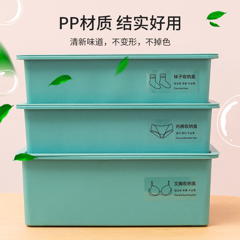 75739-居家内衣收纳盒带盖防尘 大容量分格内裤袜子内衣贴身物整理-详情图