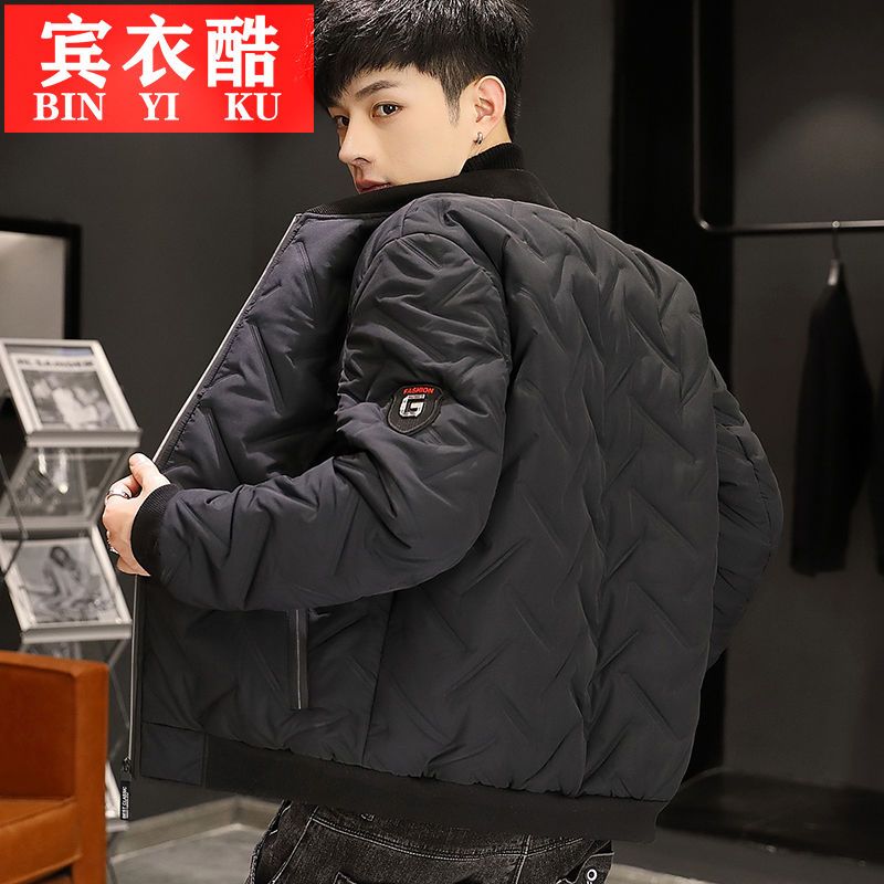 男士棉衣2023冬季新款羽絨棉服男裝韓版保暖短款棒球領棉襖外套潮