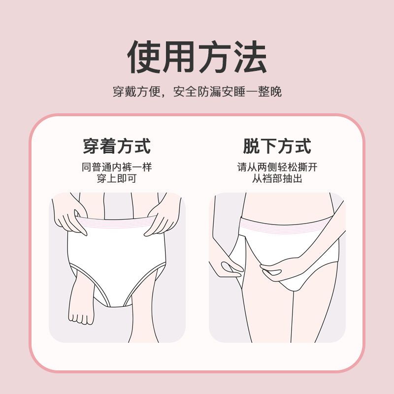 75790-如依非成人纸尿裤拉拉裤一次性卫生巾成人熟睡安心裤女性经期必备-详情图