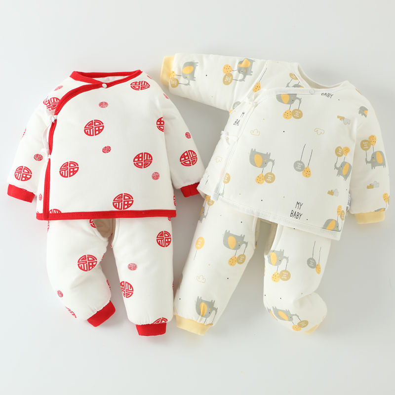 新生婴儿棉衣套装0-3个月宝宝冬装加厚6初生婴儿衣服秋冬季纯棉袄