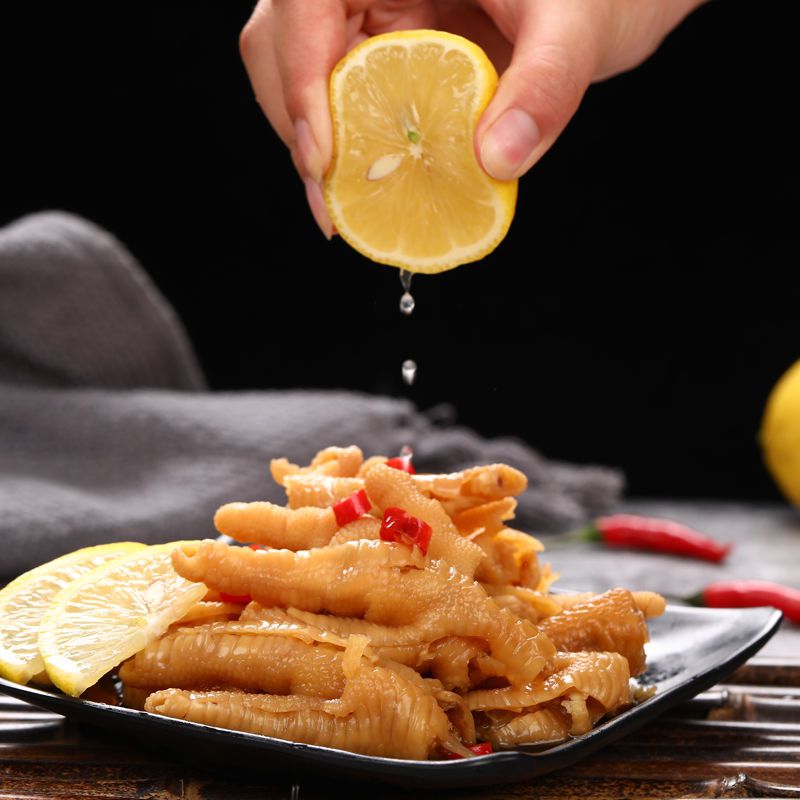 75887-酸辣无骨鸡爪柠檬网红去骨泡椒凤爪脱骨袋装即食盒装熟食小吃零食-详情图