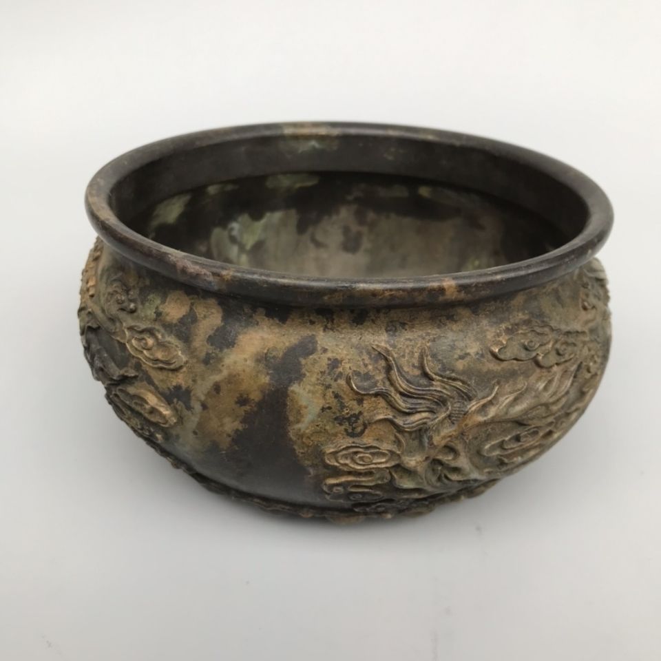 仿古铜器 古玩收藏批发 龙凤呈祥香炉香薰炉 做工精细 工艺独特