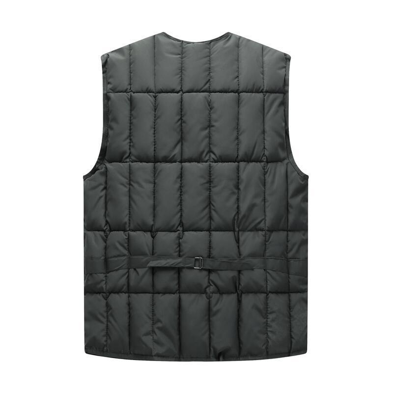 Autumn and winter down cotton vest new middle-aged and elderly thickened vest elderly people keep warm multi-pocket vest casual jacket