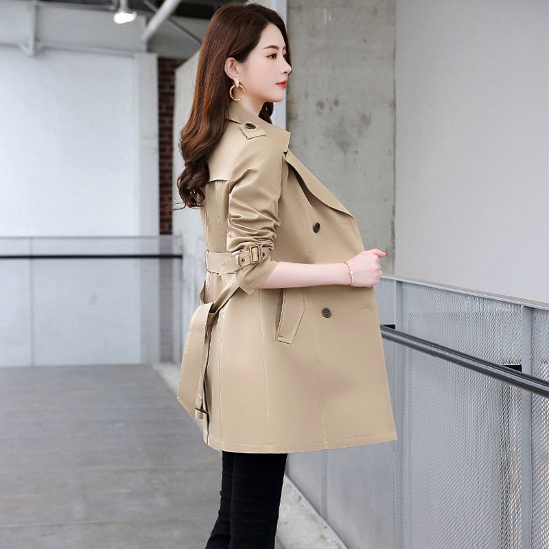 Windbreaker women's middle and long short 2022 this spring and autumn women's wear new British style temperament popular high-end coat