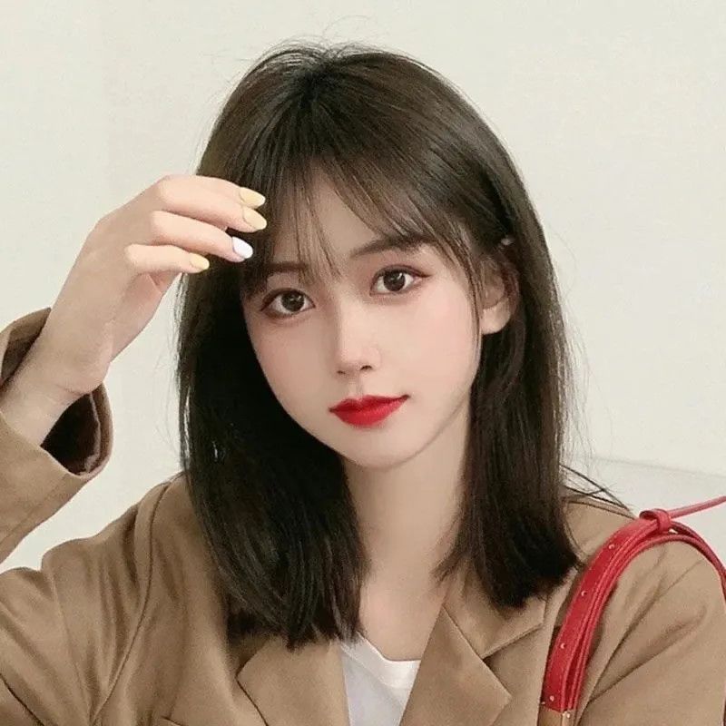假发女中长发自然全头套式减龄圆脸齐肩内扣锁骨发短直发新式发套