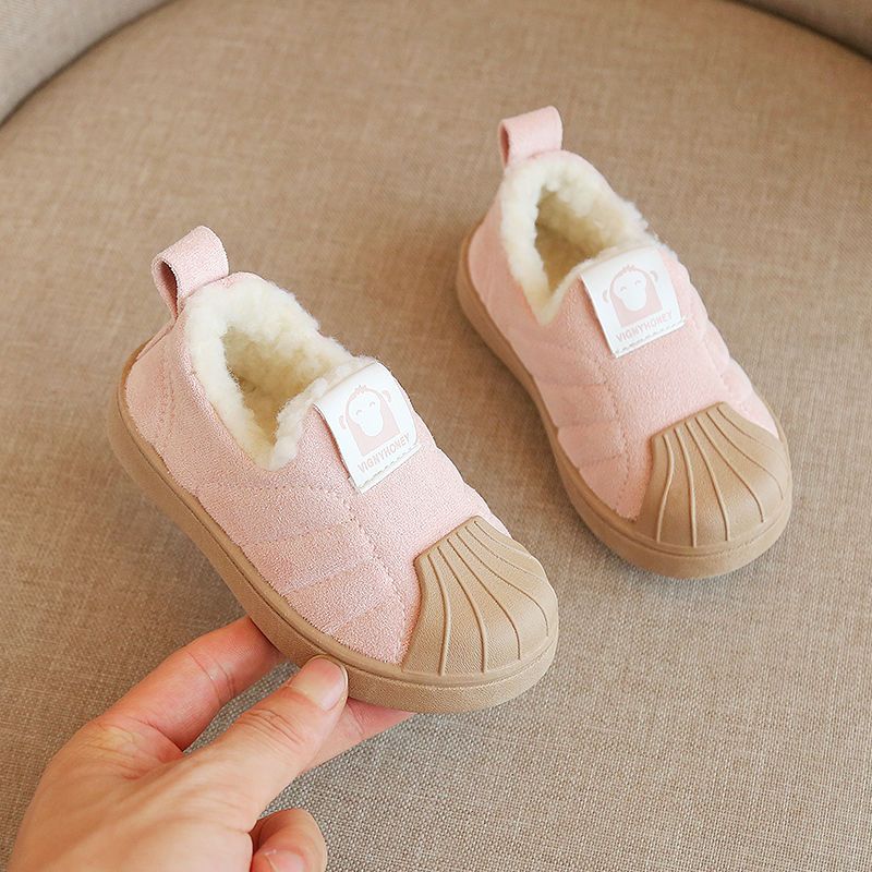 冬季儿童棉鞋加绒女童鞋子男童保暖贝壳头防滑宝宝冬鞋小孩运动鞋
