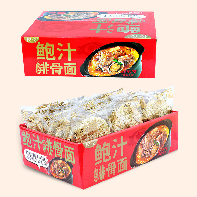 106114-佼佼鲍汁排骨鸡汤面礼盒整箱非油炸方便面饼火锅面早餐汤面细面条-详情图