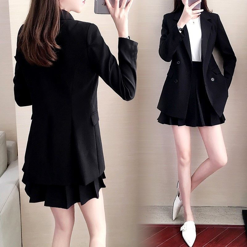 单/套装 春装时尚洋气套装女2023新款气质韩版小香风西装两件套女