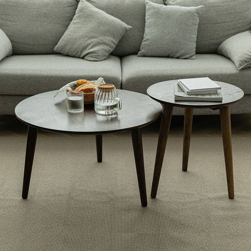 实木圆形茶几组合北欧小户型客厅桌子小尺寸现代简约边几极简边桌