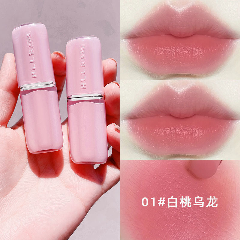小布丁素顏口紅學生黨顯白蜜桃色不易掉色沾杯純欲唇釉小眾品牌