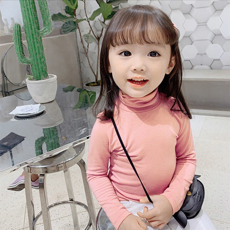 75888-儿童半高领发热德绒家居打底衫秋冬男女童保暖t恤秋衣中大童宝宝-详情图