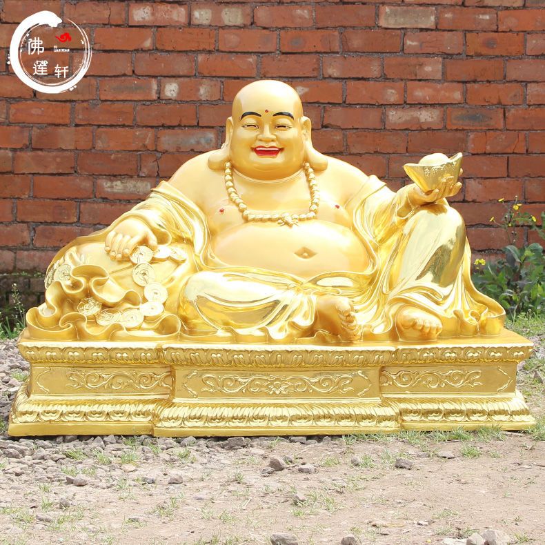 弥勒佛佛像80厘米大肚弥勒菩萨笑佛招财寺庙供奉玻璃钢定制大摆件【3