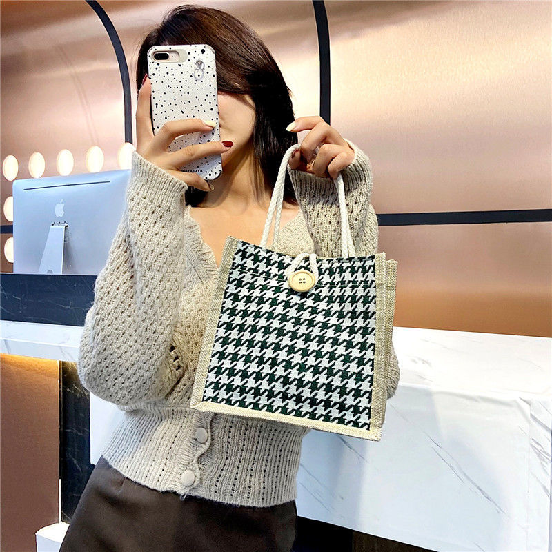 ins網紅包包女2021韓版帆布包女單肩手提袋日系文藝化妝品收納包