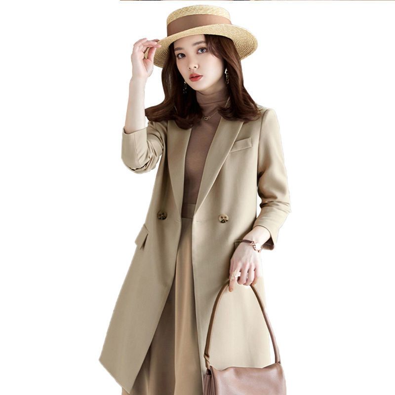 (High-quality model) women's spring and autumn new temperament large size high-end mid-length small man autumn suit jacket