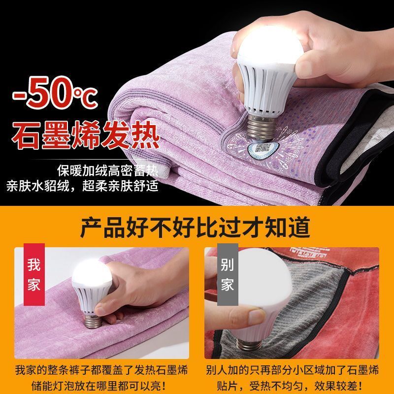 91151-羽绒棉裤女冬季外穿加绒加厚打底裤高腰大码东北特厚超厚保暖裤-详情图