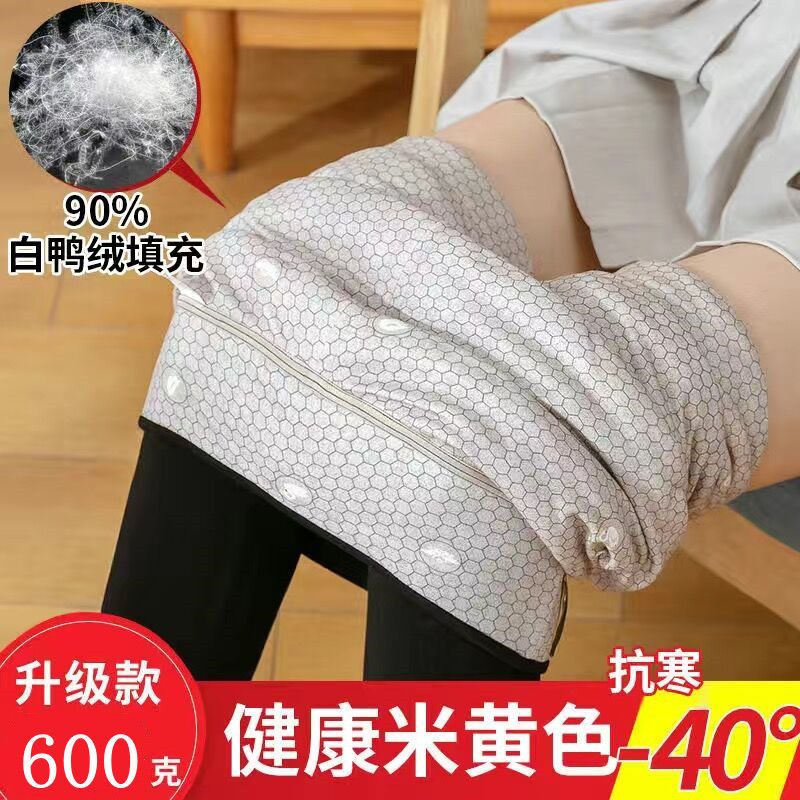 91151-羽绒棉裤女冬季外穿加绒加厚打底裤高腰大码东北特厚超厚保暖裤-详情图