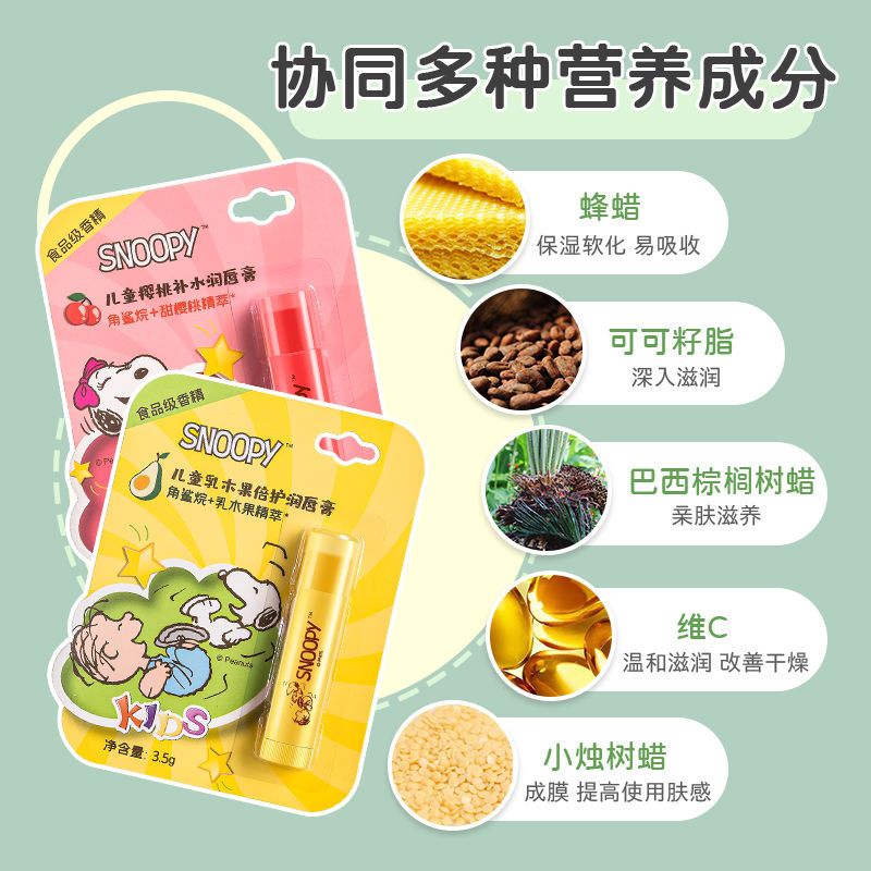 105997-SNOOPY史努比宝宝润唇膏儿童专用保湿补水滋润防干裂天然无色唇膏-详情图