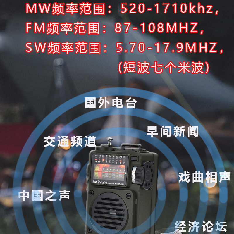 汉荣达 700收音机户外军工级充电新款袖珍FM半导体全波段调频广播主图6