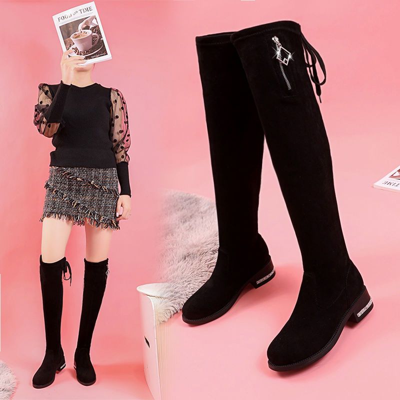 Thin stretch boots, long boots, women's thin and tall over-the-knee boots, plus velvet, long standing shoes, knight boots, all-match women's boots