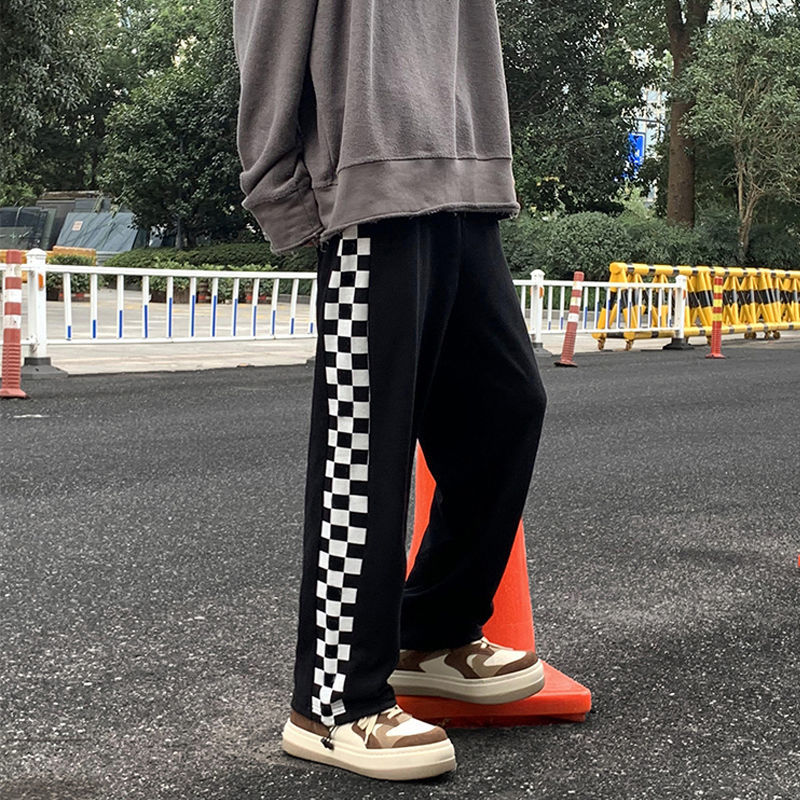 Sweatpants male student Korean version loose spring and autumn style straight leg pants trendy all-match boyfriend style casual long pants men