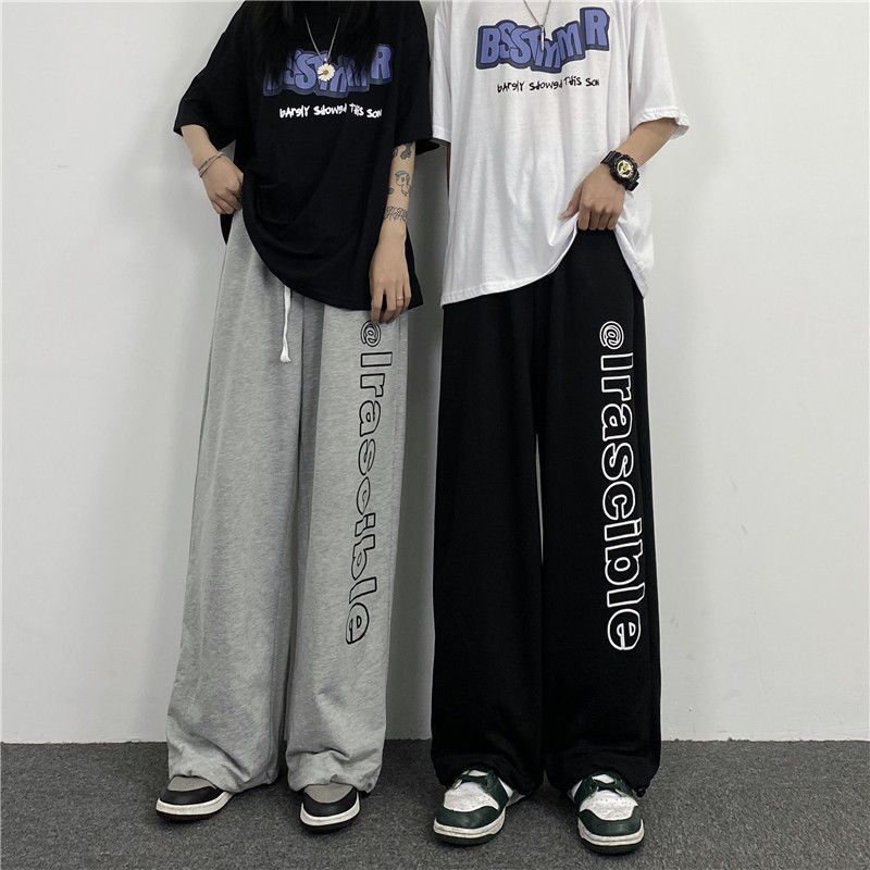 Japanese style Harajuku style sports pants male students spring and autumn Korean style trendy casual pants loose all-match straight pants