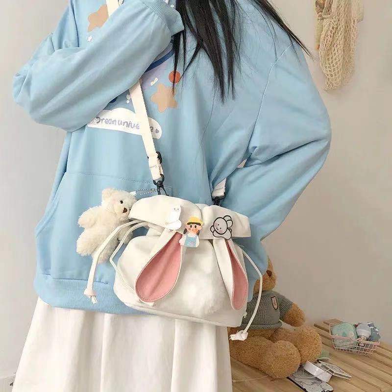 帆布包女學生韓版百搭斜挎單肩包ins日系小仙女新款可愛少女包包