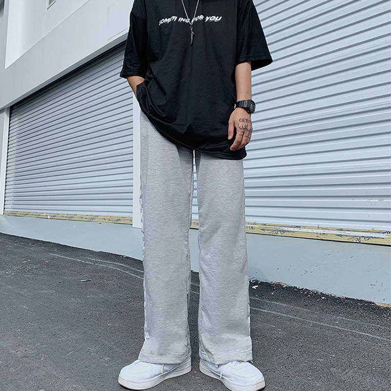 High Street Oversize Sports Long Pants Spring and Autumn Boys' Straight Sweatpants Trend Versatile Casual Pants for Men and Women