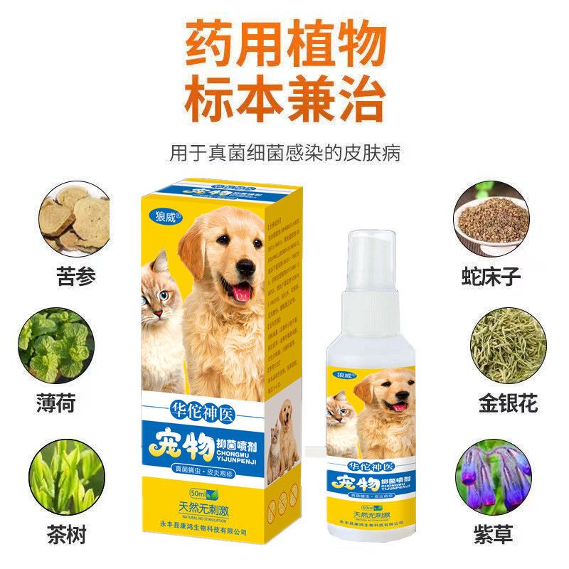 獸醫推薦狗狗皮膚病藥治真菌蟎蟲癬特效噴劑殺蟎止癢寵物用品