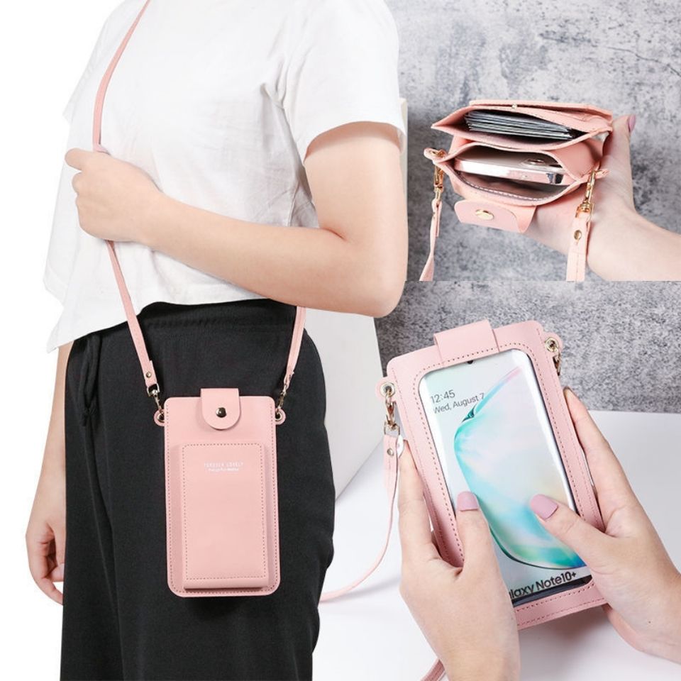 新款手机包女迷你可触屏学生手机袋百搭小巧斜挎包可爱小包零钱包