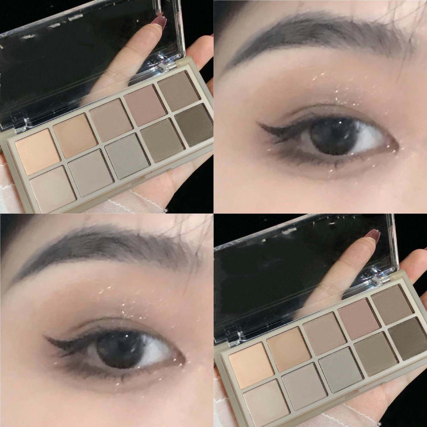 正品專櫃眼影啞光珠光大地色歐美妝灰色水泥色眼影盤ins平價學生