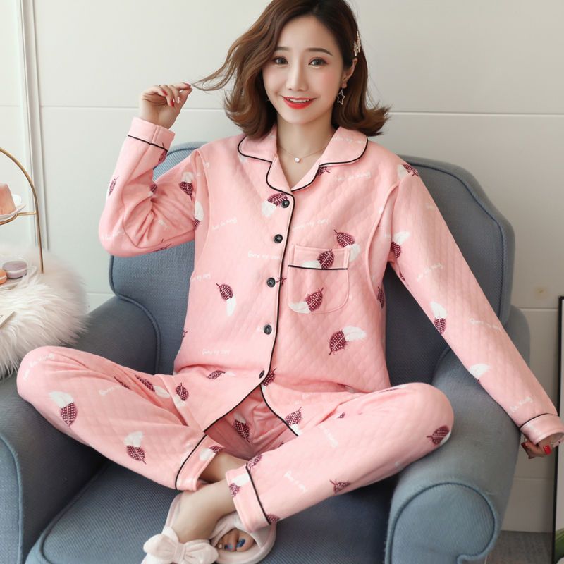 106045-空气棉月子服春秋冬季产后哺乳孕妇睡衣女喂奶衣加厚保暖产妇套装-详情图
