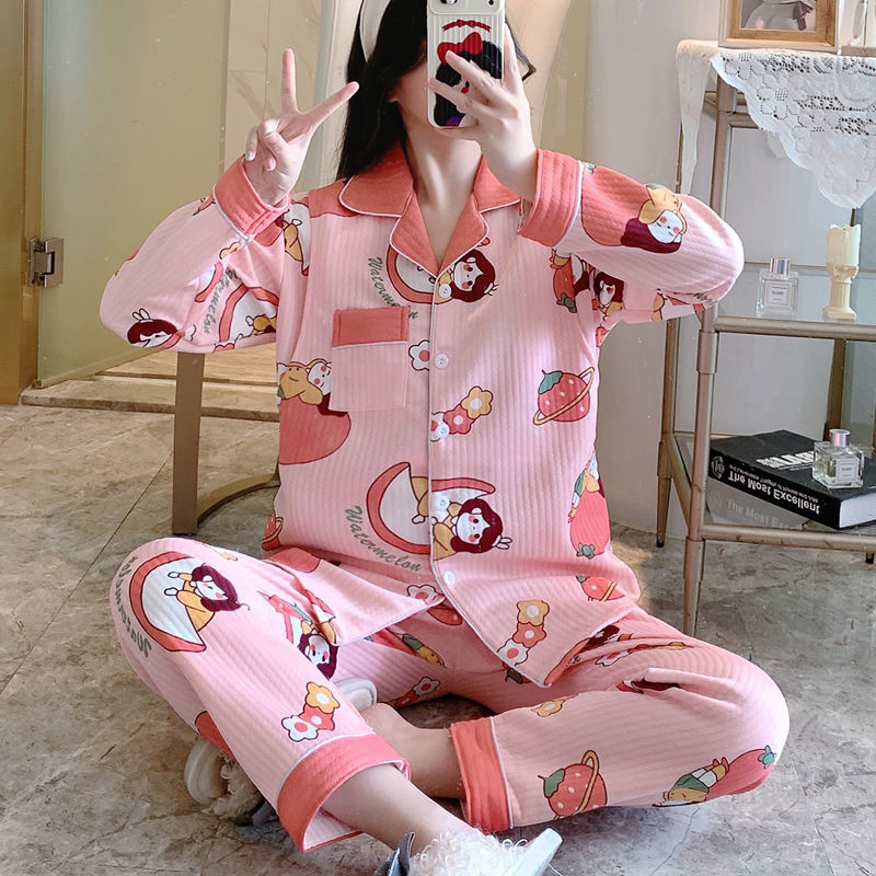 106045-空气棉月子服春秋冬季产后哺乳孕妇睡衣女喂奶衣加厚保暖产妇套装-详情图