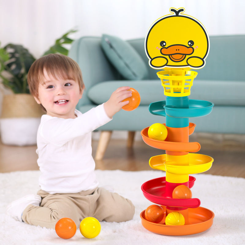 宝宝益智投篮轨道转转乐0-3岁婴儿趣味早教滚滚球叠叠乐滑球玩具
