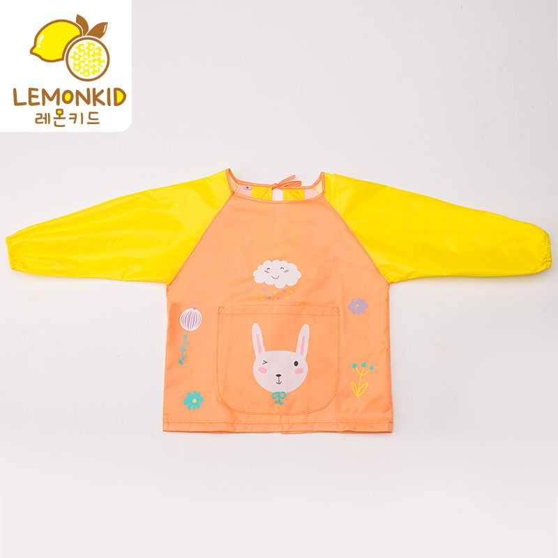 88739-LEMONKID儿童吃饭衣环保罩衣防水围兜儿童画画衣反穿衣夏季动物款-详情图