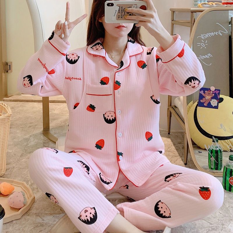 106045-空气棉月子服春秋冬季产后哺乳孕妇睡衣女喂奶衣加厚保暖产妇套装-详情图