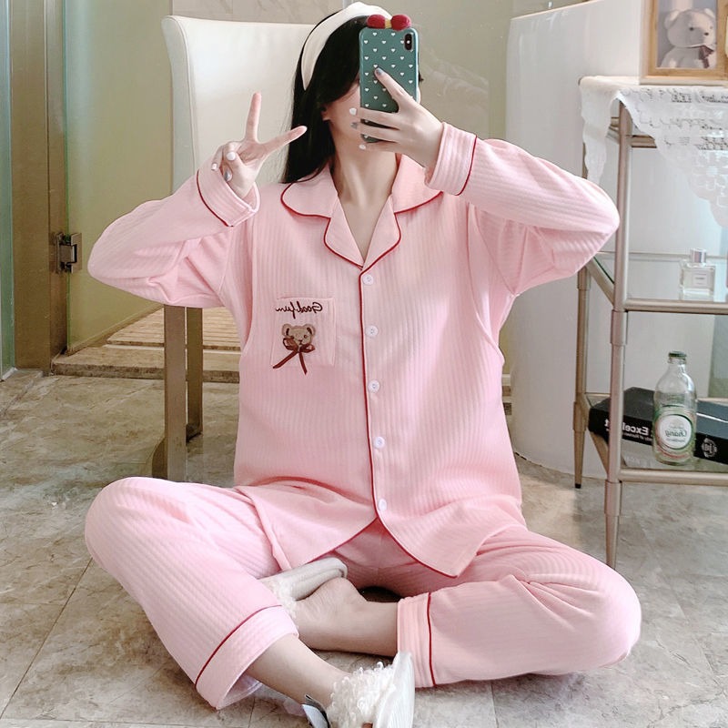 106045-空气棉月子服春秋冬季产后哺乳孕妇睡衣女喂奶衣加厚保暖产妇套装-详情图