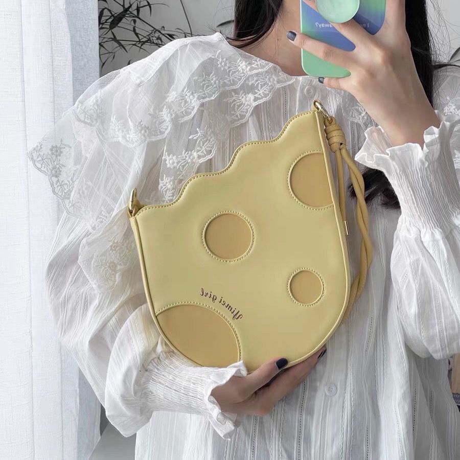 YINMEI包包2022新款奶酪腋下包女原創設計復古單肩包高級感手提包