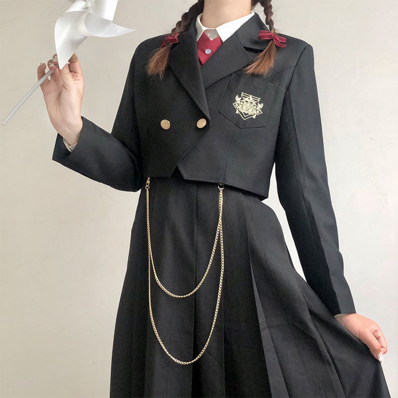 Spring and summer nursing skirt Japanese JK uniform large size fat sister card milk skirt suit college wind dress class service suit