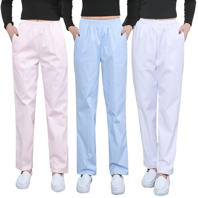 大码护士裤白色200-300斤加大码加厚工作裤白裤子护士服冬季加肥