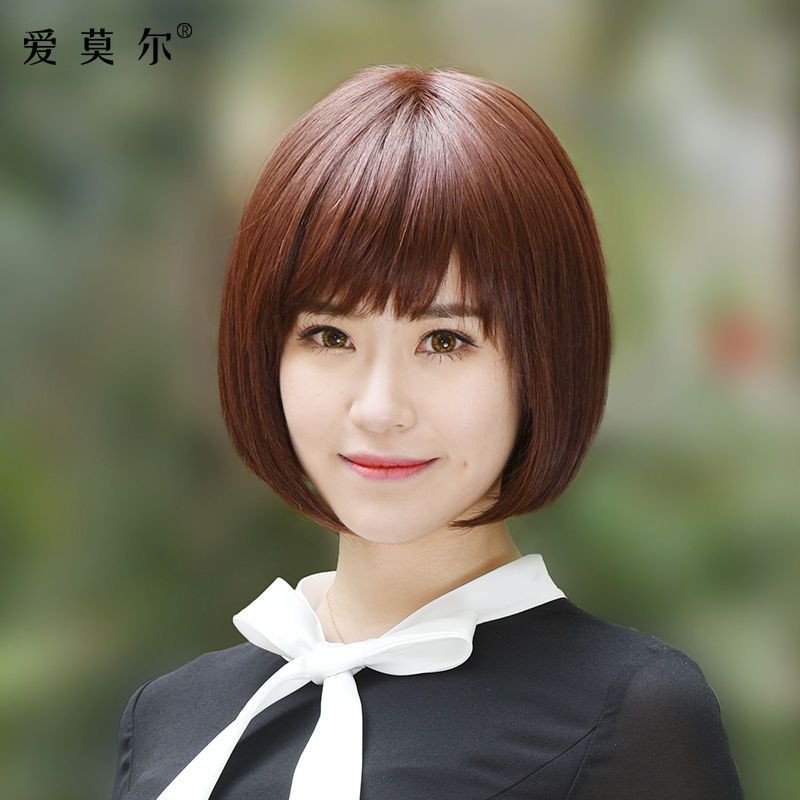 假发女短发bobo波波头内扣发型假发真人发丝自然女士中长发全头套