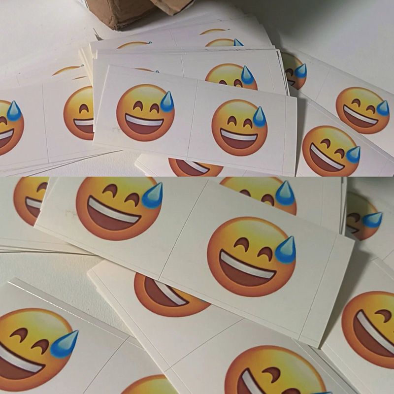 by 小红书抖音同款流汗黄豆贴纸创意emoji表情装饰贴不干胶搞怪【2月
