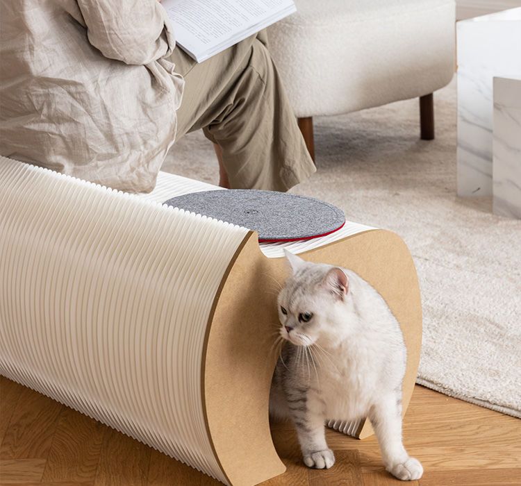 十八紙折疊貓隧道凳寵物貓咪通道玩具創意換鞋牛皮紙茶幾凳沙發凳【規格不同 價格不同】