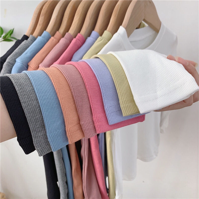 Children's clothing new products girls simple facial mask T pure cotton bottoming shirt round neck autumn long-sleeved versatile T-shirt  inner wear